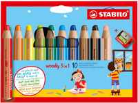 Buntstift, Wasserfarbe & Wachsmalkreide - STABILO woody 3 in 1 - 10er Pack mit