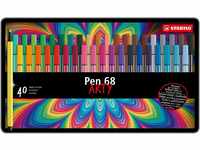 Premium-Filzstift - STABILO Pen 68 - ARTY - 40er Metalletui - mit 40...