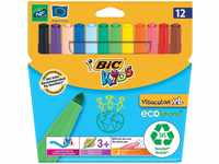BIC Kids Bic 892223 KIDS Fasermaler Visacolor XL ecolutions, 12er Kartonetui,...