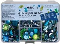 KREUL 49644 - Schmucksteine Set Magic Ocean, 1000 Steine in den Farben blau,...