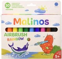 MALINOS 300914 Airbrush Rainbow, Pustestifte, Regenbogen bunt, 10 St&uuml;ck, 10...