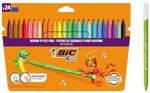 BIC Kids Filzstifte Kid Couleur, Fasermaler zum Malen in 24 auswaschbaren...