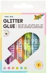 folia 576 - Glitter Glue Spiral Neon, Klebestifte mit Glitzer, 6er sortiert in 6