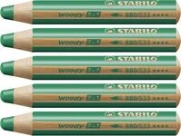 STABILO - Buntstift, Wasserfarbe & Wachsmalkreide - woody 3 in 1-5er Pack -