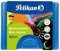 Pelikan Wachsmalstifte, wasservermalbar, Schiebeh&uuml;lse, 10 Farben im Etui