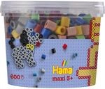 Hama Perlen 8573 B&uuml;gelperlen Dose mit ca. 600 bunte Maxi Bastelperlen mit