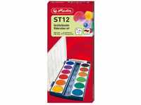 Herlitz 10116655 Schulmalfarben bzw. Deckfarbkasten, 12 Farben inklusive...