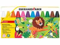 Eberhard Faber 524010 - Colori Wachsmalkreiden in 12 Farben, dreiflächige,