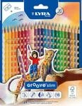 LYRA Groove Slim Buntstifte lackiert mit Spitzer Kartonetui 24 Stk. | Holzbuntstifte,