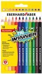 Eberhard Faber 518412 - Buntstifte Set TRI Winner, 12 bruchsichere Farbstifte,