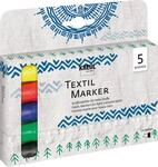 KREUL 90710 - Textil Marker medium, 5 Stoffmalstifte f&uuml;r helle Stoffe, mit...