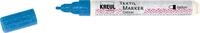 KREUL 92664 - Textil Marker Glitter medium Blau, halbdeckender Stoffmalstift mit