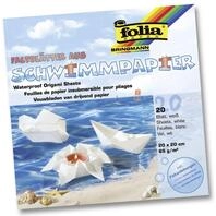 folia 43200 - Faltbl&auml;tter aus Schwimmpapier, wei&szlig;, ca. 20 x 20 cm, 20 Blatt,