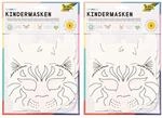 folia 23209 - Kindermasken Tiere aus Pappe, Motive sortiert, 6 St&uuml;ck, wei&szlig;,...
