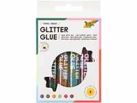 folia 575 - Glitter Glue Spiral Basic, Klebestifte mit Glitzer, 6er sortiert in...