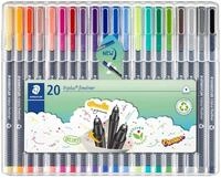 STAEDTLER triplus 334 SB20 Fineliner, dreikant, Set mit 20 brillanten Farben,