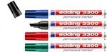 edding 3300 Permanentmarker - schwarz, rot, blau, gr&uuml;n - 4 Stifte -...