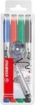 STABILO - Permanent-Marker - Write-4-all | medium, 4er Pack, blau, rot, gr&uuml;n,