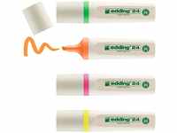edding 24 EcoLine Textmarker - 4er-Set - gelb,orange,pink,grün - Keilspitze...