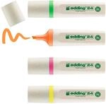 edding 24 EcoLine Textmarker - 4er-Set - gelb,orange,pink,gr&uuml;n - Keilspitze...
