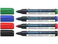 Schneider 129094 Maxx 290 Whiteboard Marker, 4er-Set, schwarz, rot, blau, grün