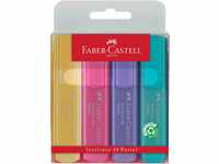 Faber-Castell 154610 - Textmarker Set TL 1546, 4er Etui, Pastell Farben, mit