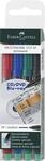 Faber-Castell - Marker Multimark Permanent M, 4 Farben