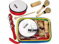 Nino Percussion NINOSET1 Percussion-Sortiment sechsteilig mit bunter...