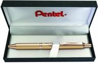 Pentel BL407X-BOX EnerGel Liquid-Gel-Roller Sterling mit vollfl&auml;chig goldene