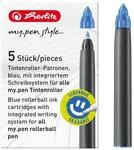 Herlitz 11378999 Tintenroller-Patronen my.pen, 5 St&uuml;ck, blau