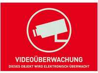 ABUS Warnaufkleber AU074052V Videoüberwachung ohne Logo 74 x 52,5 mm...