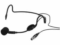 MONACOR 234070 HSE-90 Elektret-Kopfbügelmikrofon mit Schwanenhals, schwarz