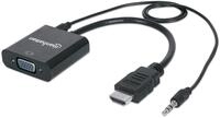 Manhattan HDMI-Stecker auf VGA-Buchse mit Audio schwarz 151559