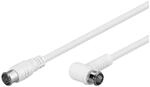 goobay SAT Antennenkabel 2.5m gewinkelt, Koaxialkabel mit 90 Grad F-Quick-Stecker