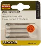 Proxxon 28920 Glasbearbeitungs-Set, 4 teiliger Satz, Gr&uuml;n / Silber