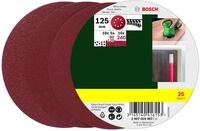 Bosch 25 tlg. Schleifblatt Set (f&uuml;r Weichholz, Hartholz, &Oslash; 125 mm, P80/120/240,