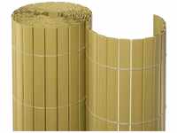 NOOR Sichtschutzmatte PVC 1 x 10m Bambus I Wasserdichter Sichtschutz aus...