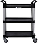TOOLCRAFT Werkstattwagen I 3 Etagen I Aluminium (Natur), Schwarz I Werkzeugwagen I
