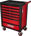 KS Tools RACINGline SCHWARZ/ROT Werkstattwagen mit 7 Schubladen, 4042146683019