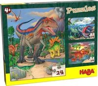 HABA Kinderpuzzle Dinosaurier &ndash; 3-teiliges Dinosaurier-Puzzle-Set f&uuml;r Kinder...