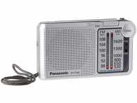 Panasonic RF-P150DEG-S Taschenradio mit Trageriemen, Batteriebetrieb silber