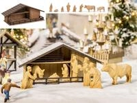 Noch H0 14394 Weihnachtsmarkt-Krippe mit Figuren