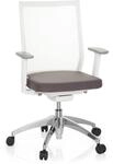hjh OFFICE 657630 Profi B&uuml;rostuhl Aspen Stoff/Netz Wei&szlig;/Grau Drehstuhl ergonomisch,
