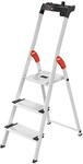 Hailo L80 ComfortLine Alu Sicherheits-Stehleiter - klappbare Leiter mit 3 XXL Stufen