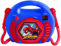 Lexibook Marvel Spider-Man Peter Parker CD-Player mit 2 Spielzeug-Mikrophonen,