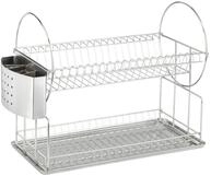 WENKO Geschirrabtropfer Exclusiv Duo - Teller- und Tassenablage, Besteckkorb,