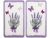 Herdabdeckplatte Universal Lavendel-Bouquet 2er Set