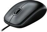 Logitech B100 Maus mit Kabel, USB-Anschluss, 800 DPI Optischer Sensor, 3...