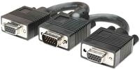 Manhattan SVGA Y Kabel HD15 Stecker / 2 x HD15 Buchse 15 cm schwarz 304559