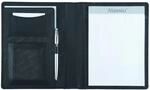 ALASSIO 43008 - Schreibmappe A5 Bormio aus Nappaleder, Dokumentenmappe schwarz,